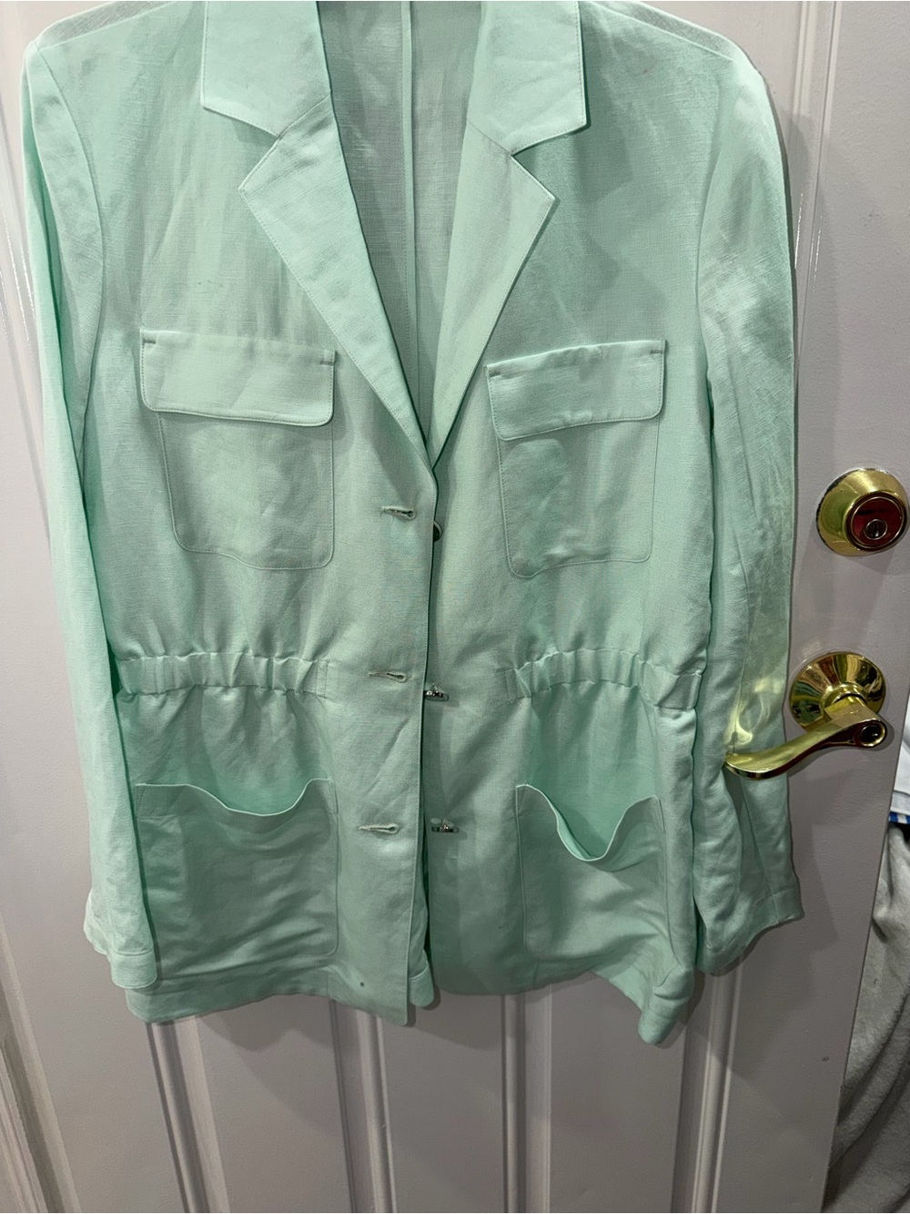 Halston Heritage Mint Green Utility Blazer